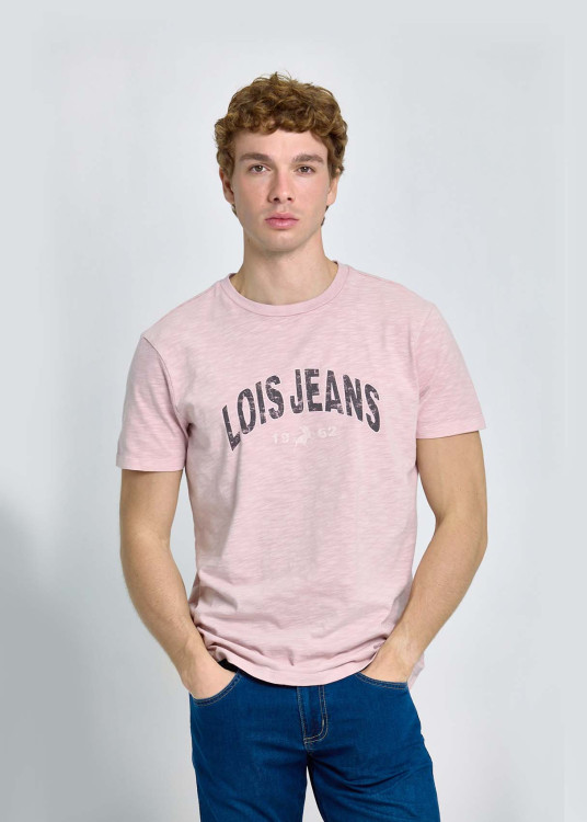 Camiseta Gráfica Logotipo Jeans Color Rosa
