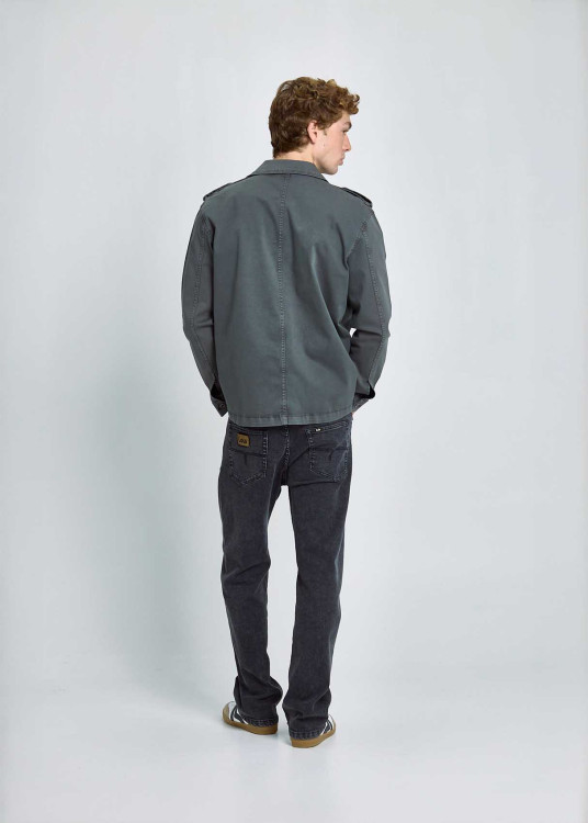 Sobrecamisa Algodón Elástico Parche Gris