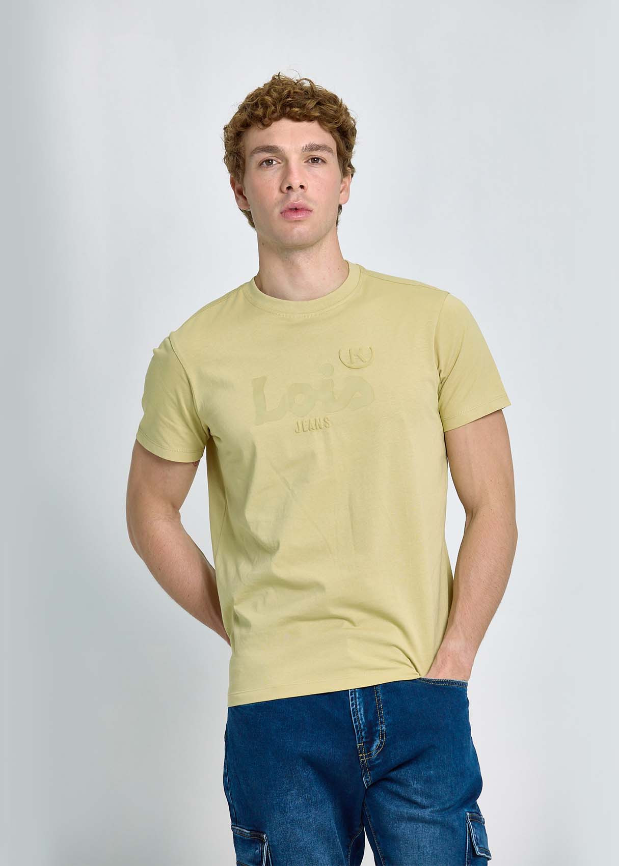 Camiseta Básica De Algodón Premium En Color Beige