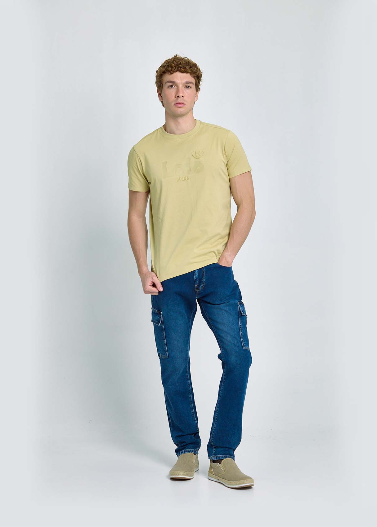 Camiseta Básica De Algodón Premium En Color Beige