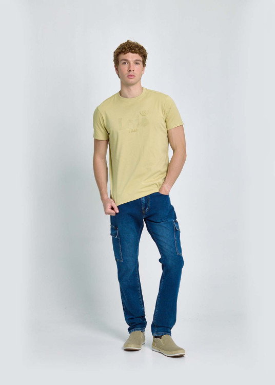 Camiseta Básica De Algodón Premium En Color Beige