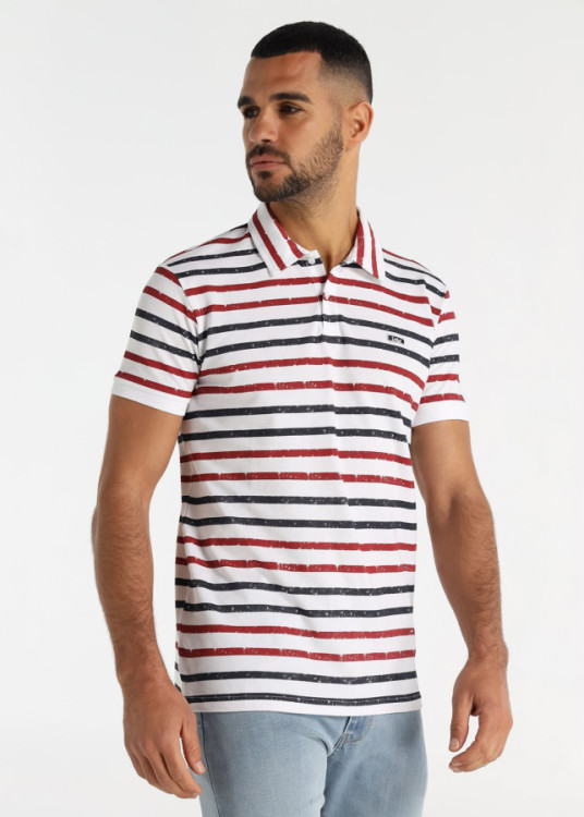 Polo De Rayas Horizontales En Color Blanco