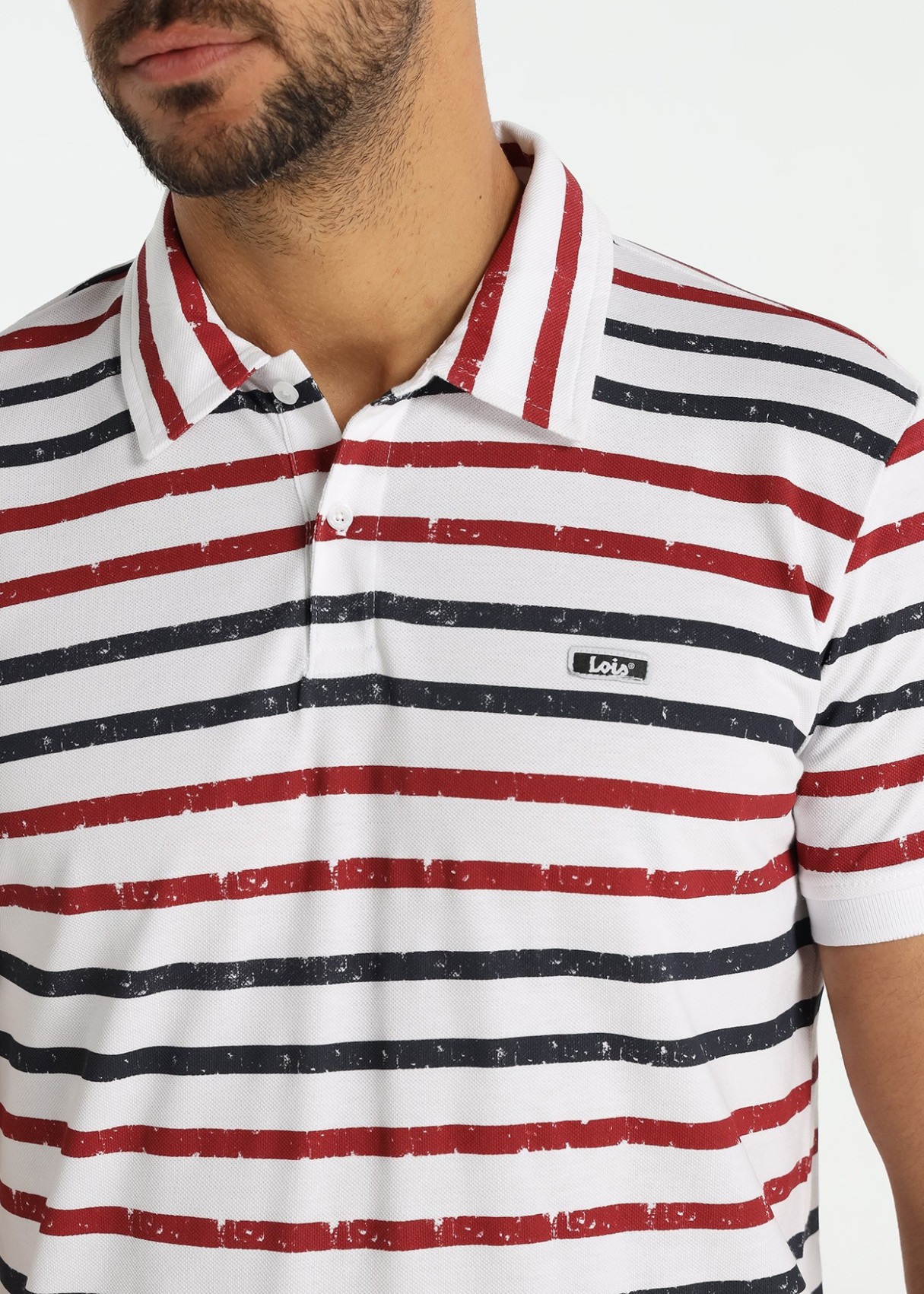 Polo Rayas Horizontales Color Blanco