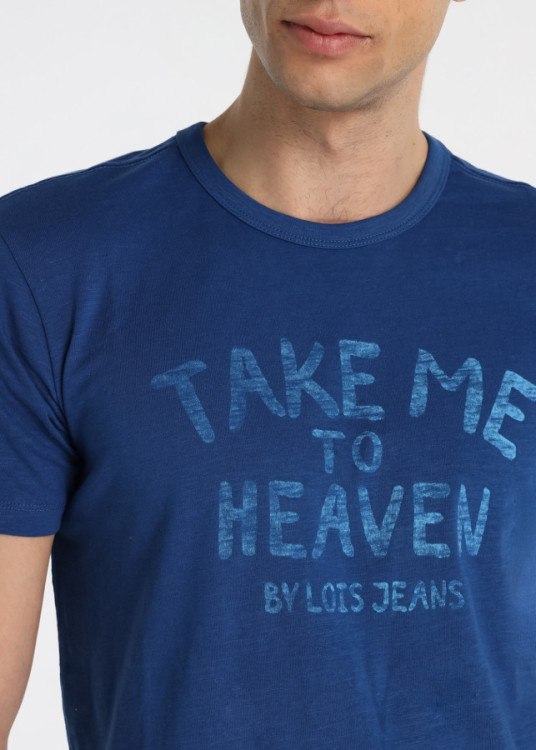 Camiseta Gráfica Con Texto Inspiracional En Azul