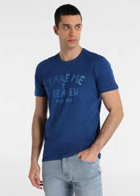Camiseta Gráfica Con Texto Inspiracional En Azul