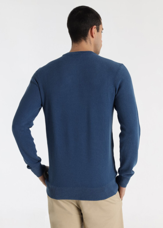 Jerséis Punto Algodón Logo Bordado Azul