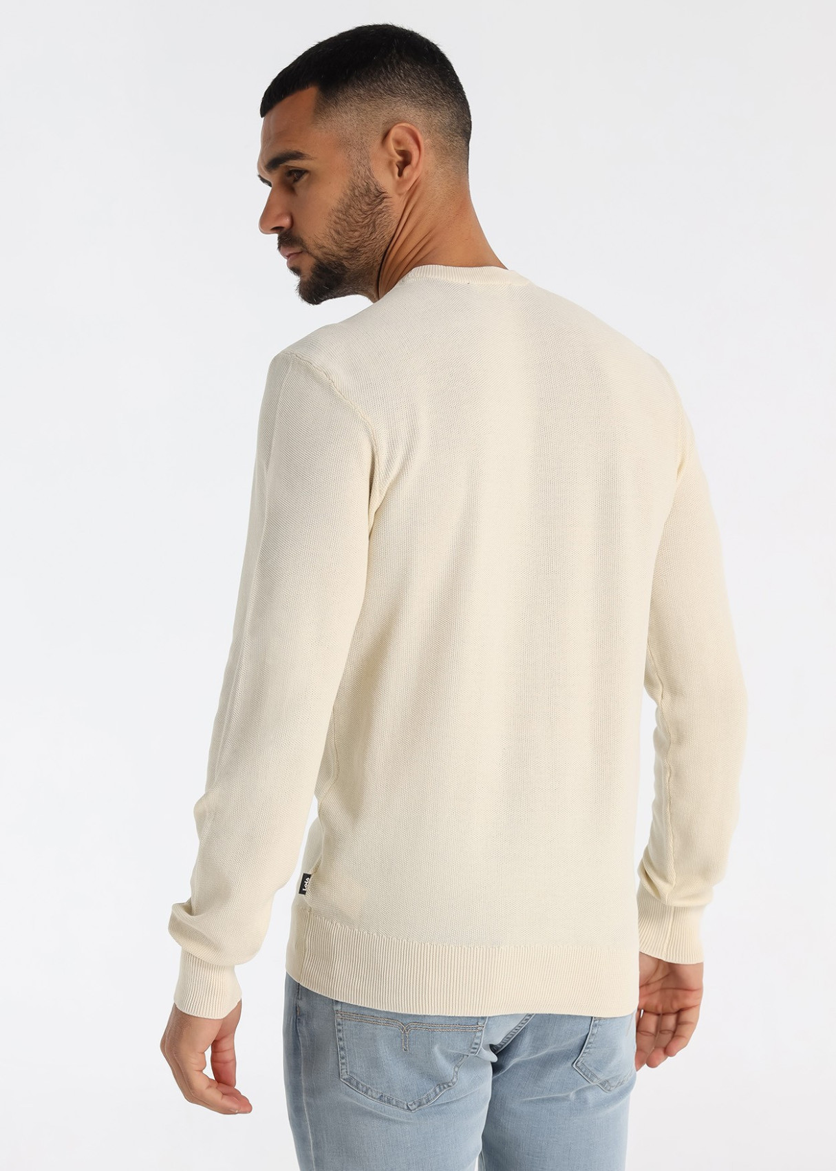 Jerséis Punto Algodón Logo Bordado Beige