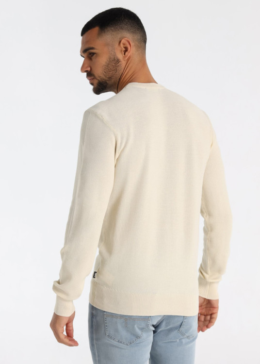 Jerséis Punto Algodón Logo Bordado Beige
