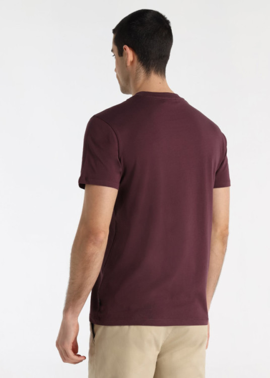 Camiseta Con Gráfica Botánica De Ramas Y Hojas Morado Rojo