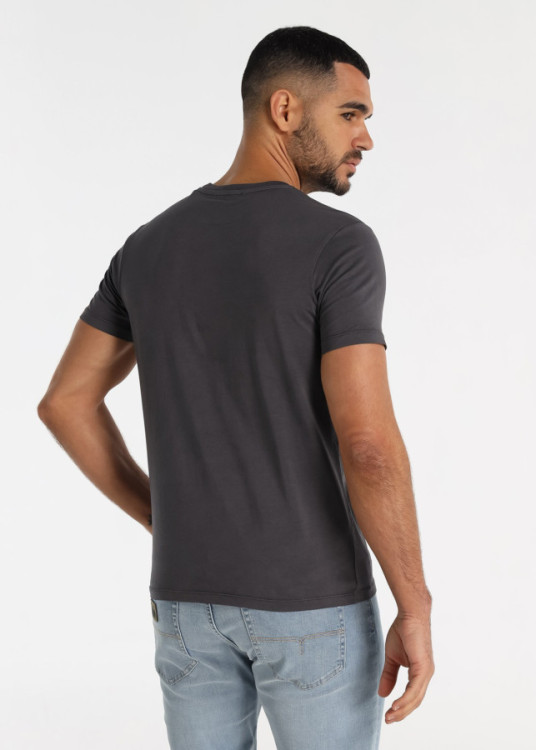 Camiseta De Algodón Con Bordado Logo Toro Gris