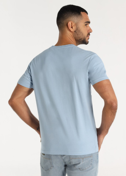 Camiseta De Algodón Con Bordado Logo Toro Azul