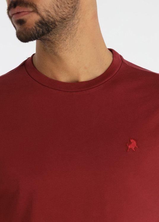Camiseta De Algodón Con Bordado Logo Toro Color Rojo