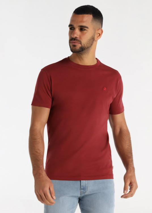Camiseta De Algodón Con Bordado Logo Toro Color Rojo