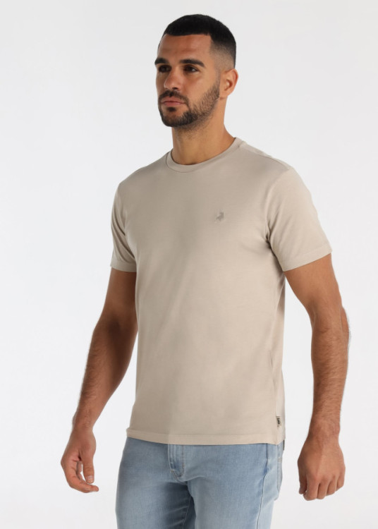 Camiseta De Algodón Con Bordado Logo Toro Color Beige