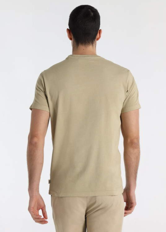 Camiseta De Algodón Con Bordado Logo Toro Beige