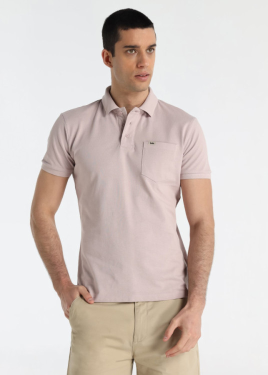 Polo Piqué Bolsillo Frontal Color Rosa