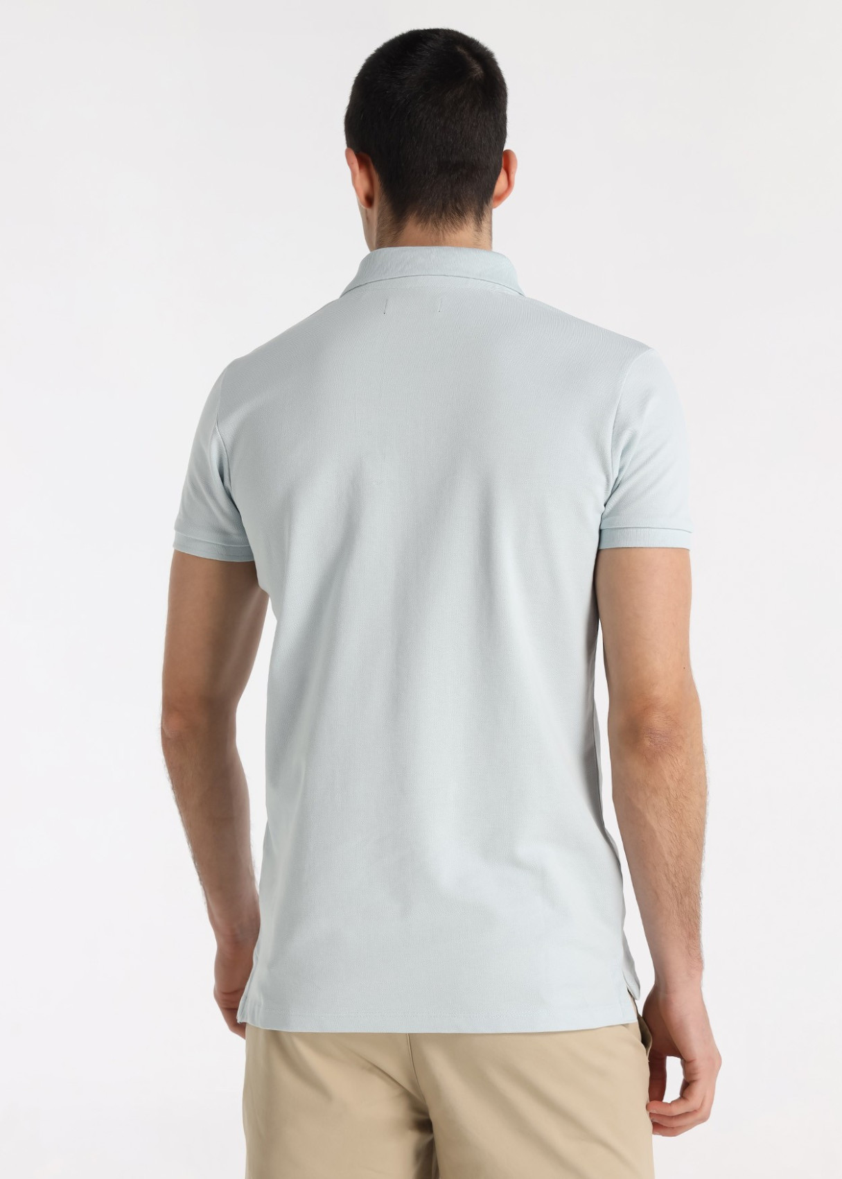 Polo Piqué Básico Bordado Logo Toro Azul