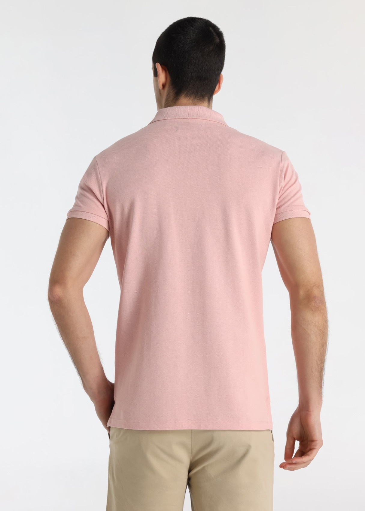 Polo De Piqué Básico Con Bordado Logo Toro Rosa
