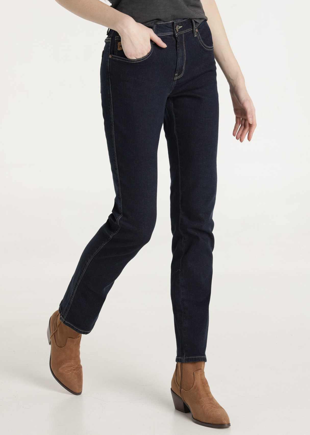Jeans Straight Fit Tiro Bajo monic luca azul