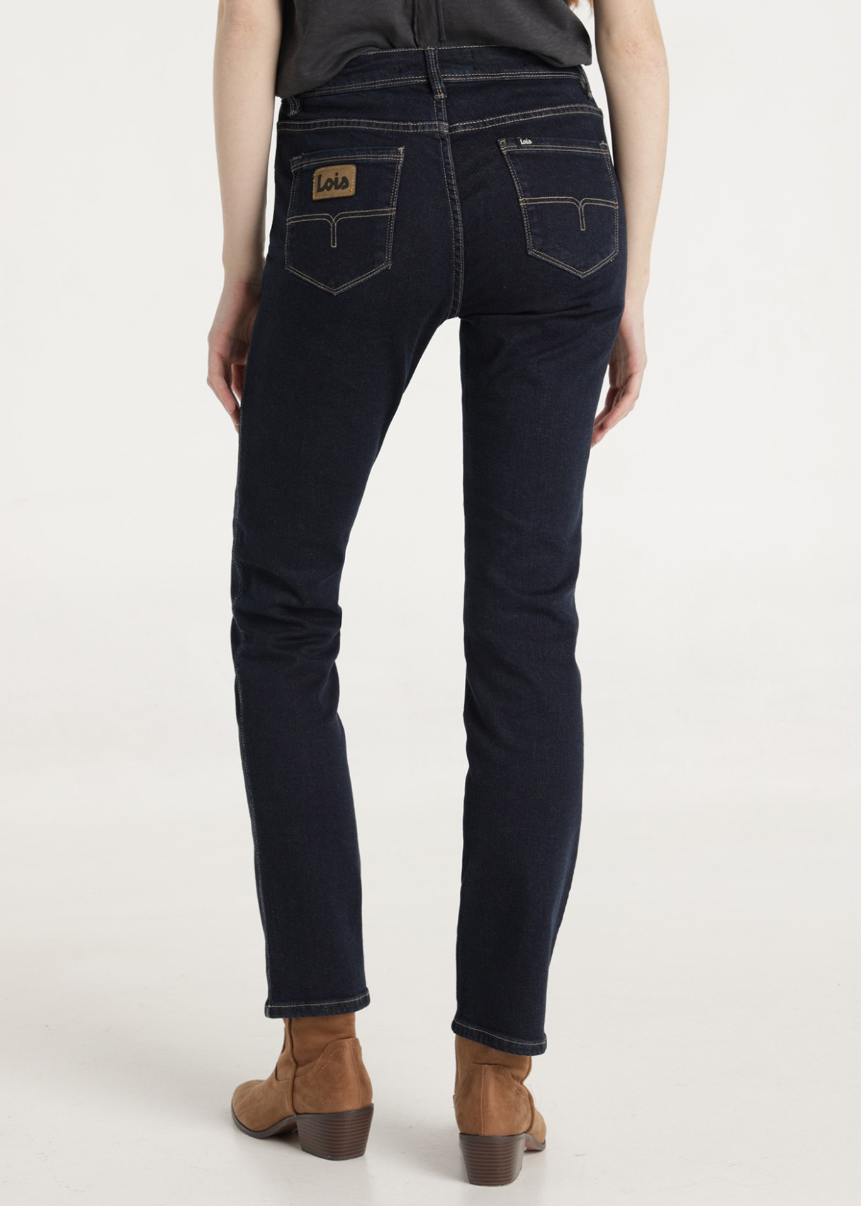 Jeans Straight Fit Tiro Bajo monic luca azul oscuro