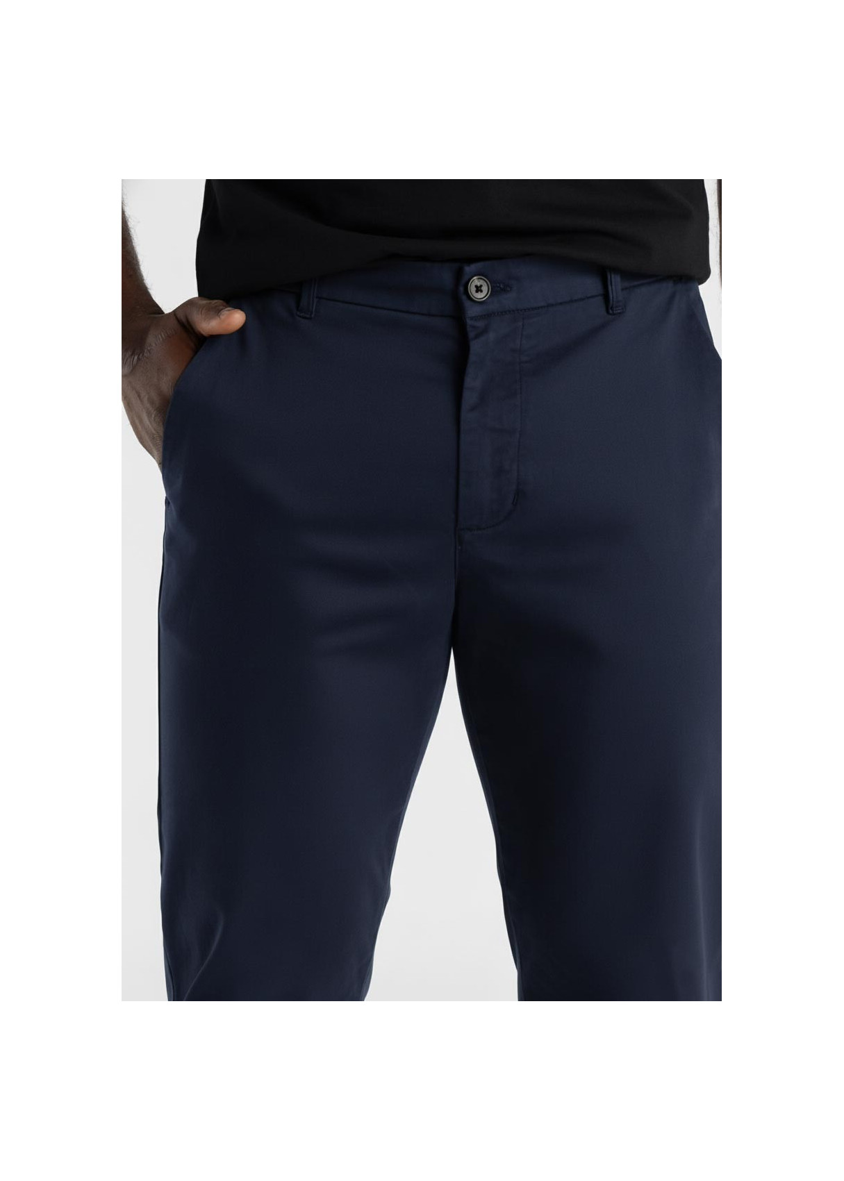 Pantalon Chino Twill Regular Fit Tiro Medio azul