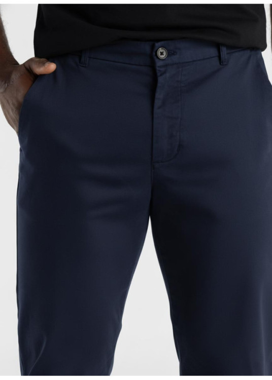 Pantalon Chino Twill Regular Fit Tiro Medio azul