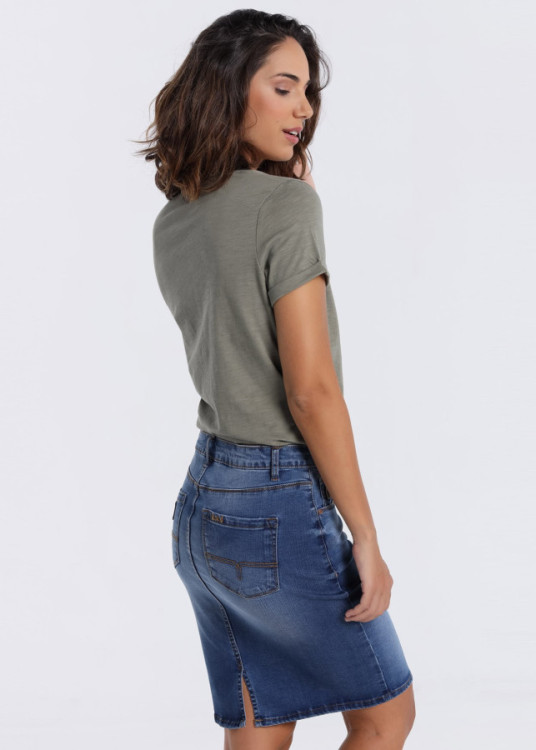 Falda tejana larga azul