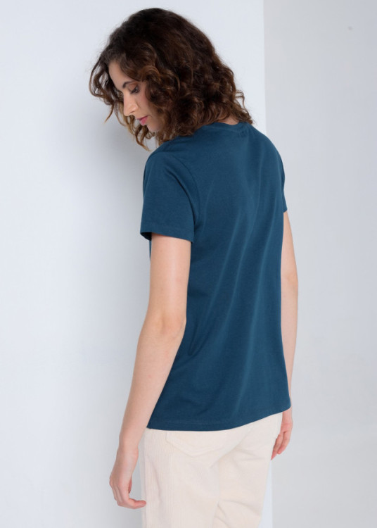Camiseta De Manga Corta Puff Print azul