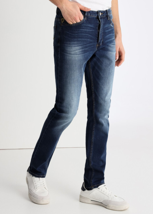 Vaqueros Slim Tiro Medio desgastados Premium BILLY BOWIE azul