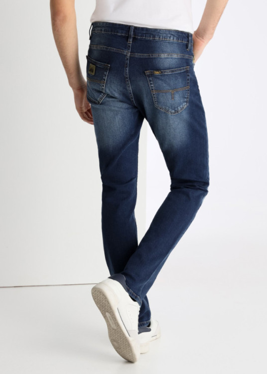 Vaqueros Slim Tiro Medio desgastados Premium BILLY BOWIE azul