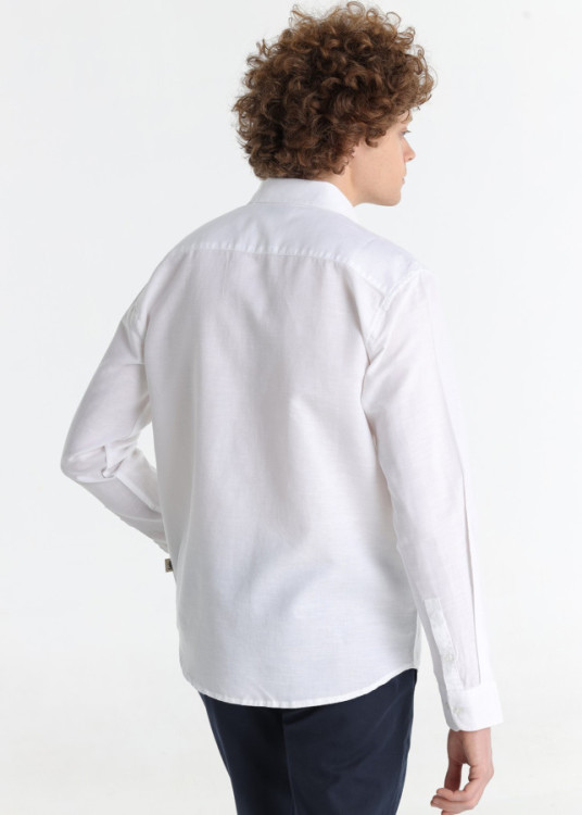 Camisa Manga Larga Básica De Lino