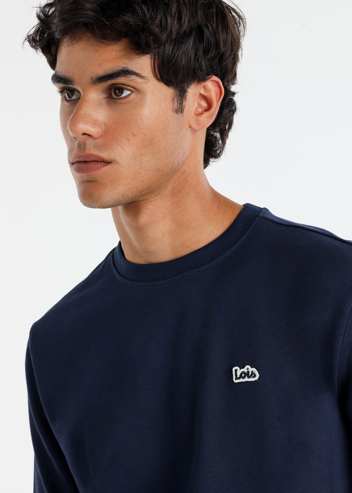 Sudadera Básica Cuello Caja Logo azul marino