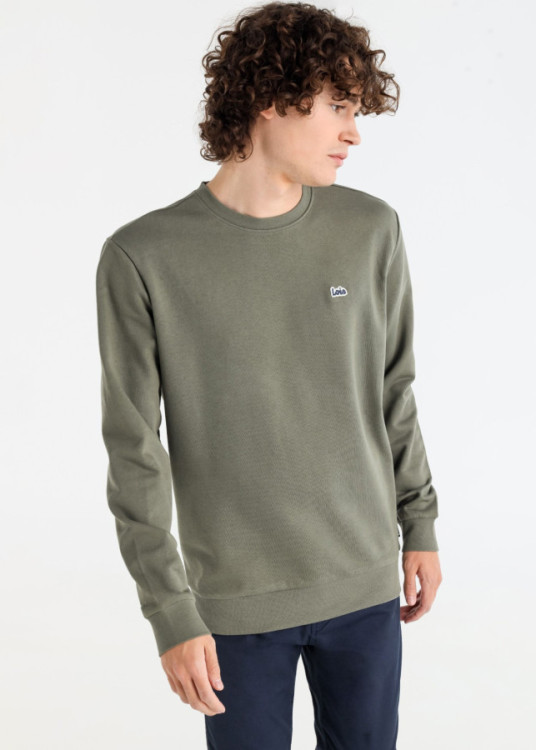 Sudadera Básica Cuello Caja Logo verde claro