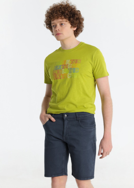 Bermuda Tejido Twill Slim Fit Tiro Medio azul marino BLAKE SUN