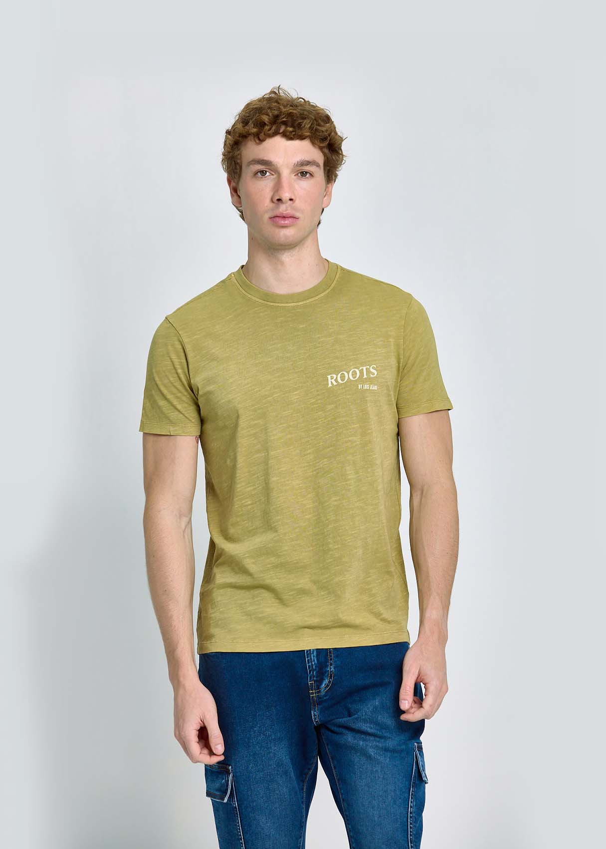 Camiseta Gráfica Diseño Raíces Espalda Verde