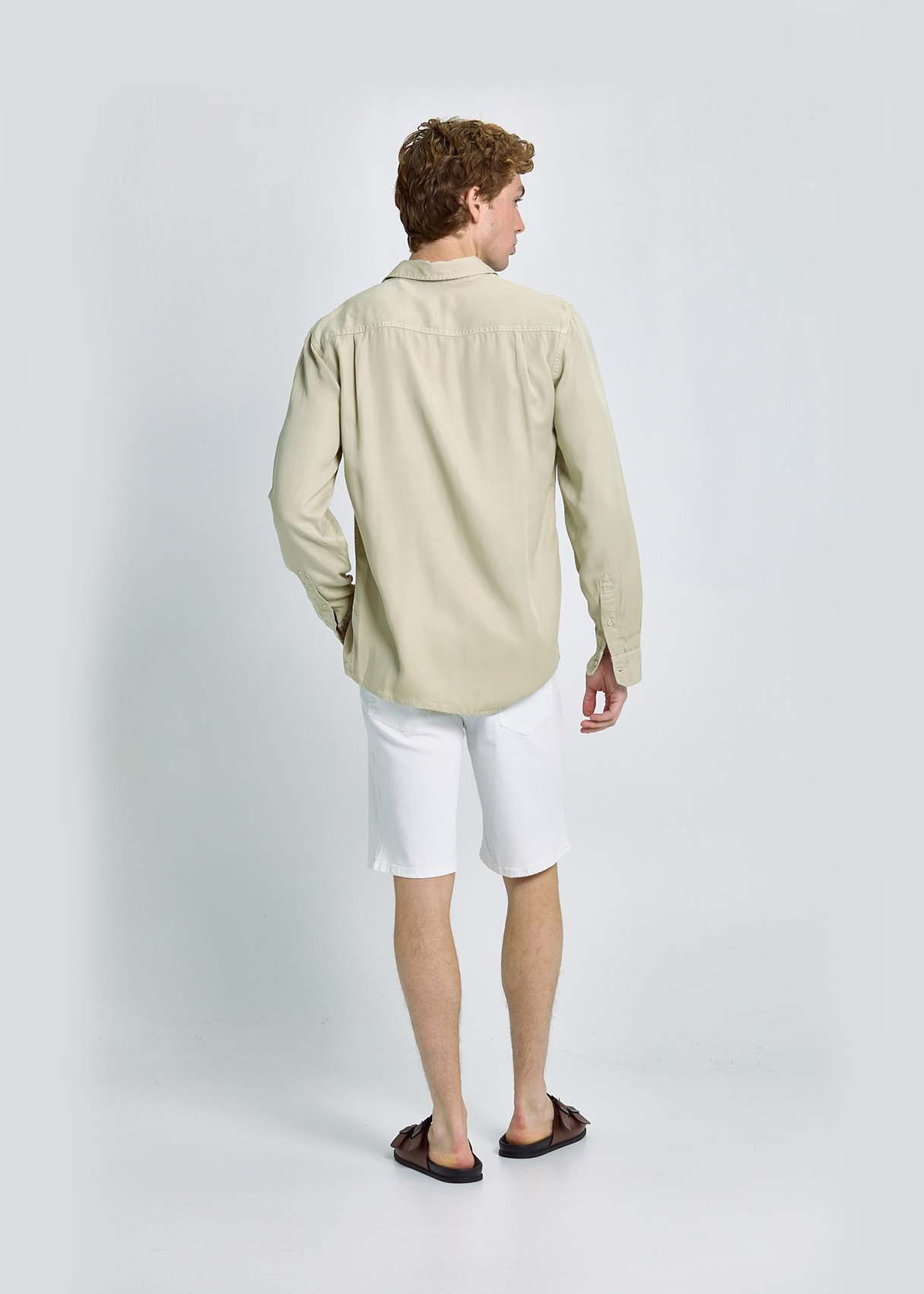 Bermuda Denim Slim Color Blanco