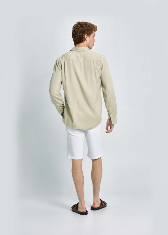 Bermuda Denim Slim Color Blanco