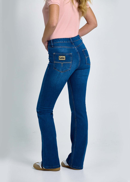 Jeans Flare Push Up Mezcla Tencel Azul