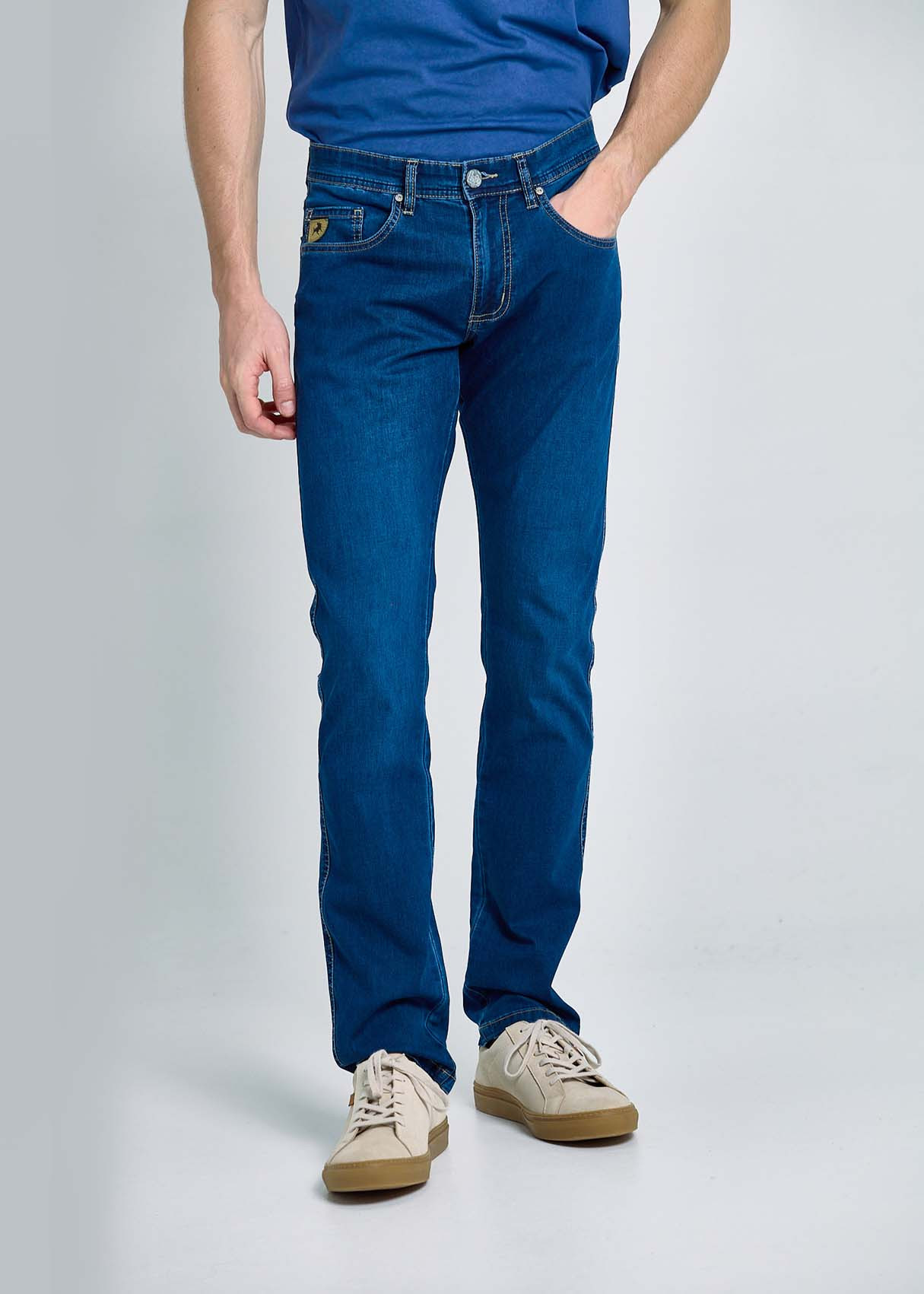 Vaqueros Straight Elástico Azul
