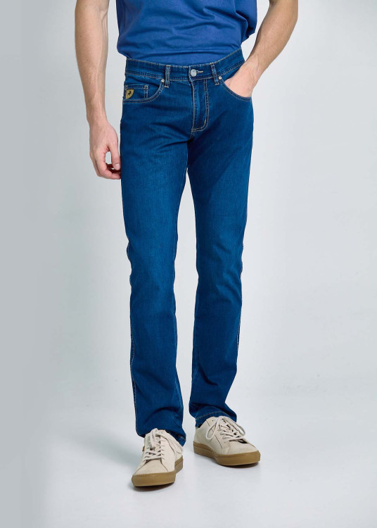 Vaqueros Straight Elástico Azul