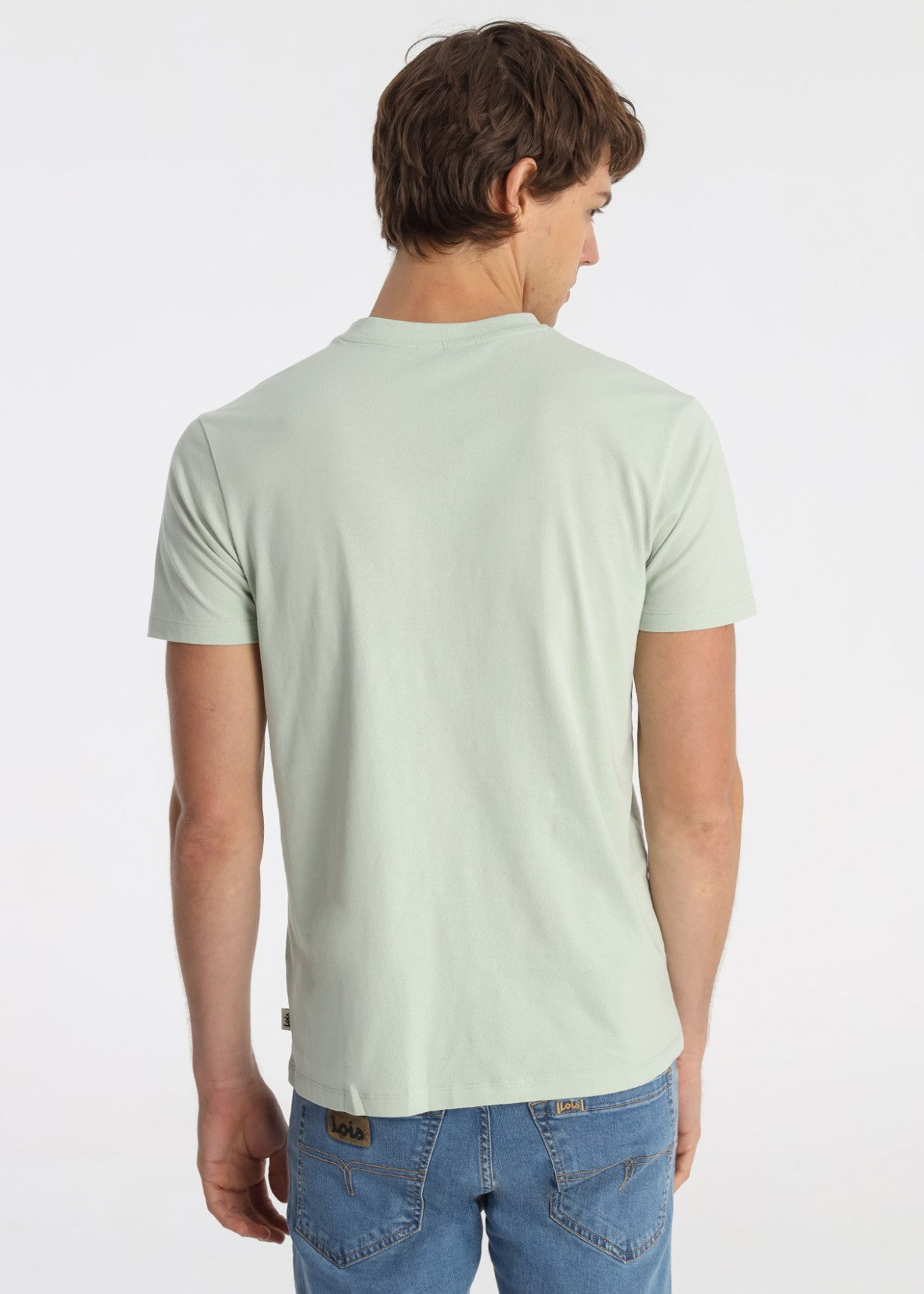 Camiseta Algodón Parche Central Logo Verde