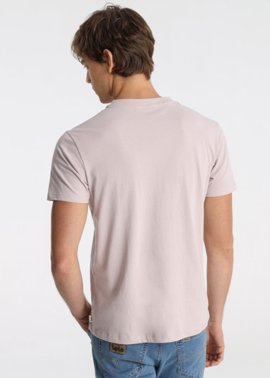Camiseta De Algodón Con Parche Central Logo Rosa Pastel
