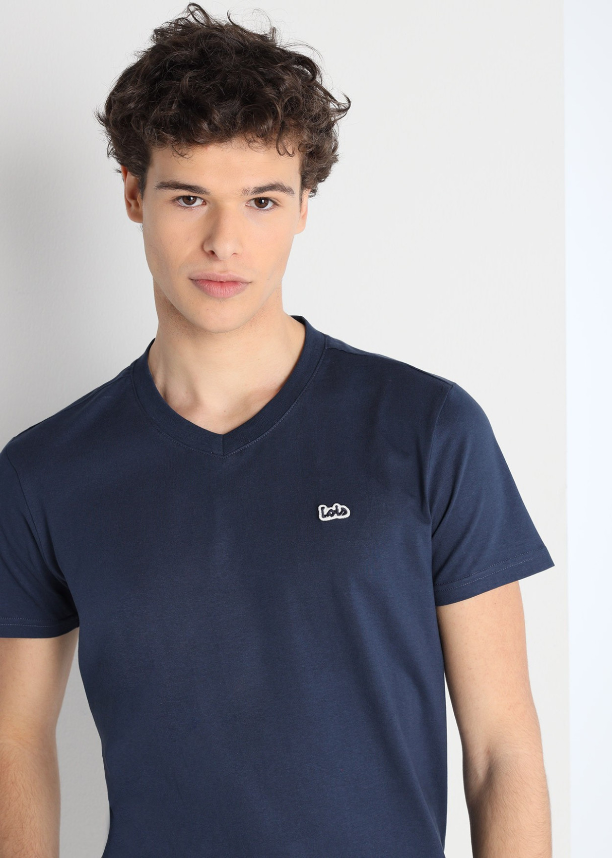 Camiseta De Algodón Con Parche Central Logo Azul Royal