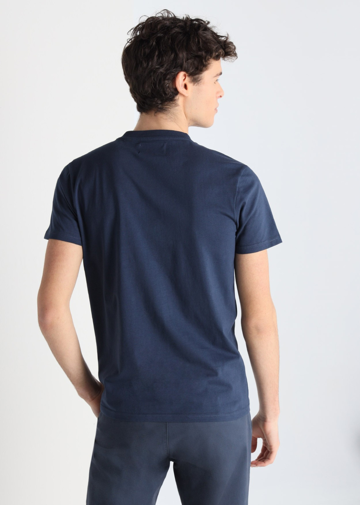 Camiseta De Algodón Con Parche Central Logo Azul Royal