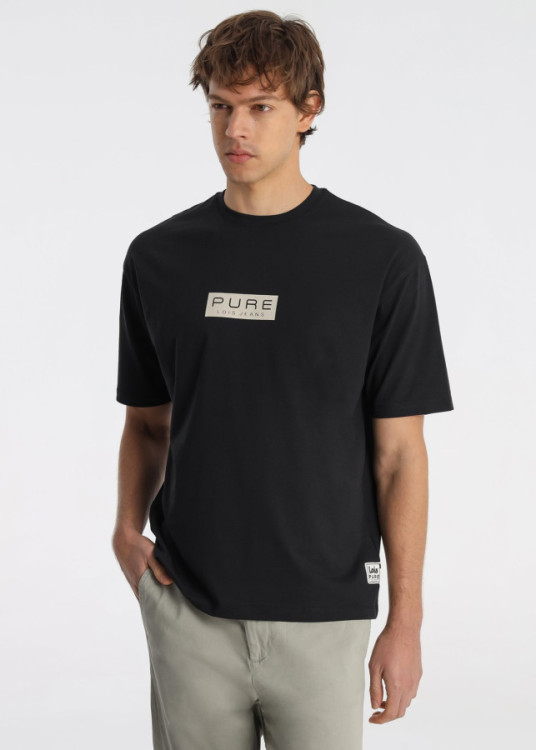 Camiseta Comfort Soft Con Etiqueta Detallada En Negro