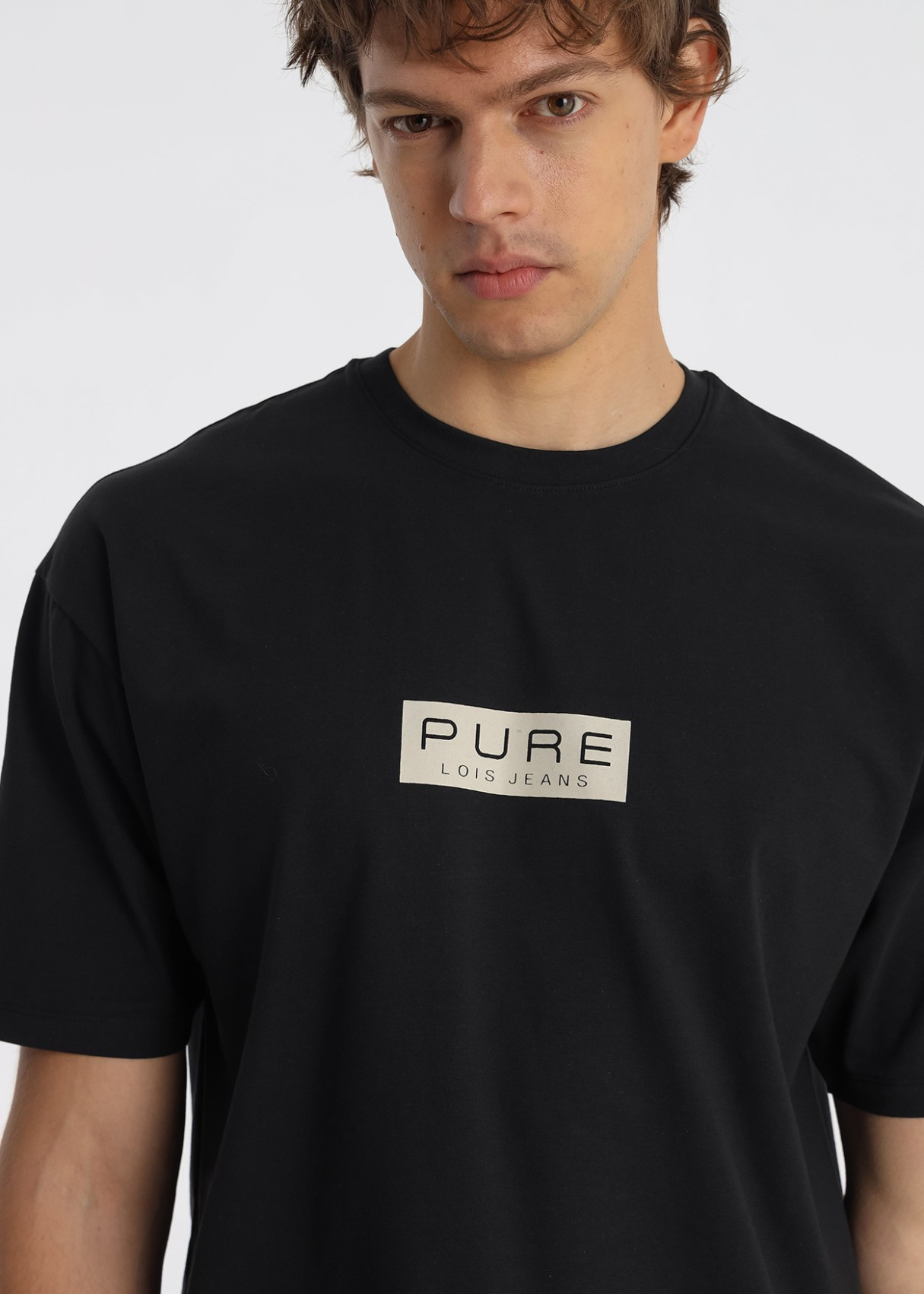 Camiseta Comfort Soft Con Etiqueta Detallada En Negro