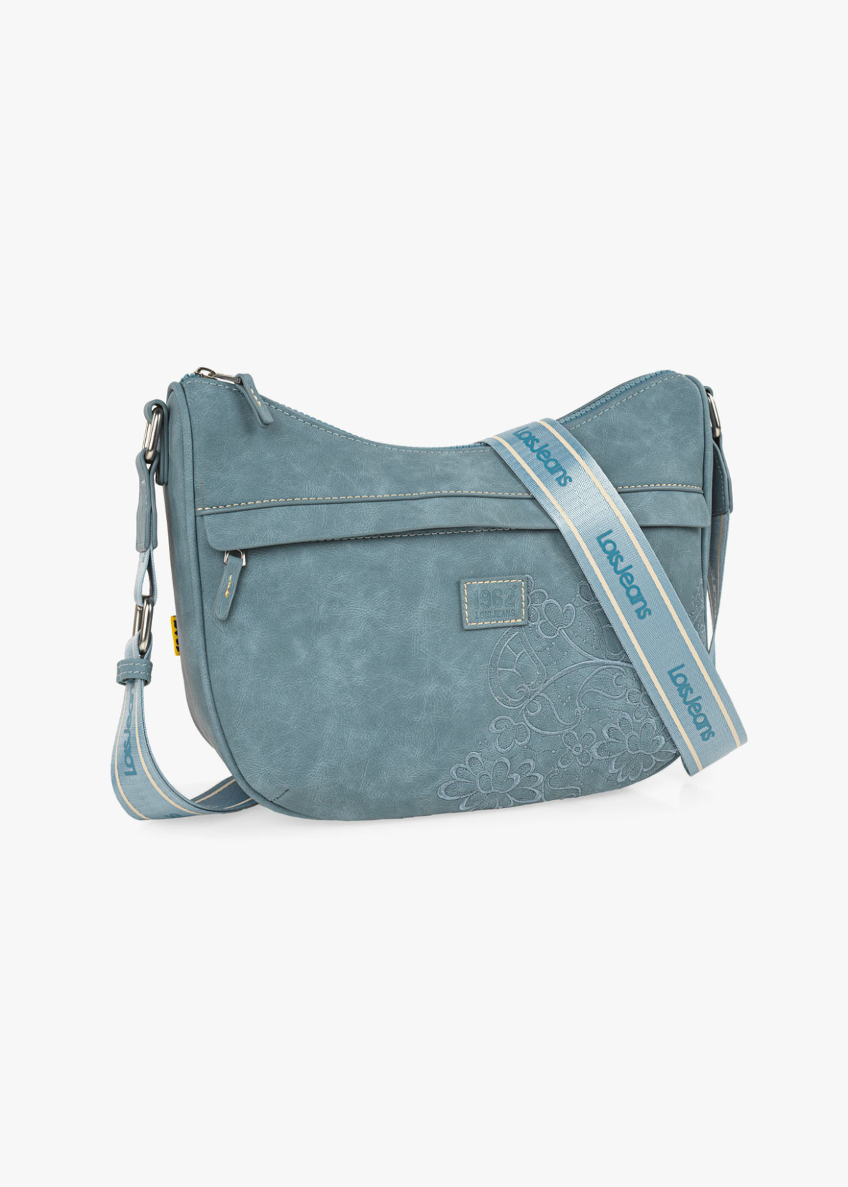Bolso Bandolera ajustable cremallera frontal azul