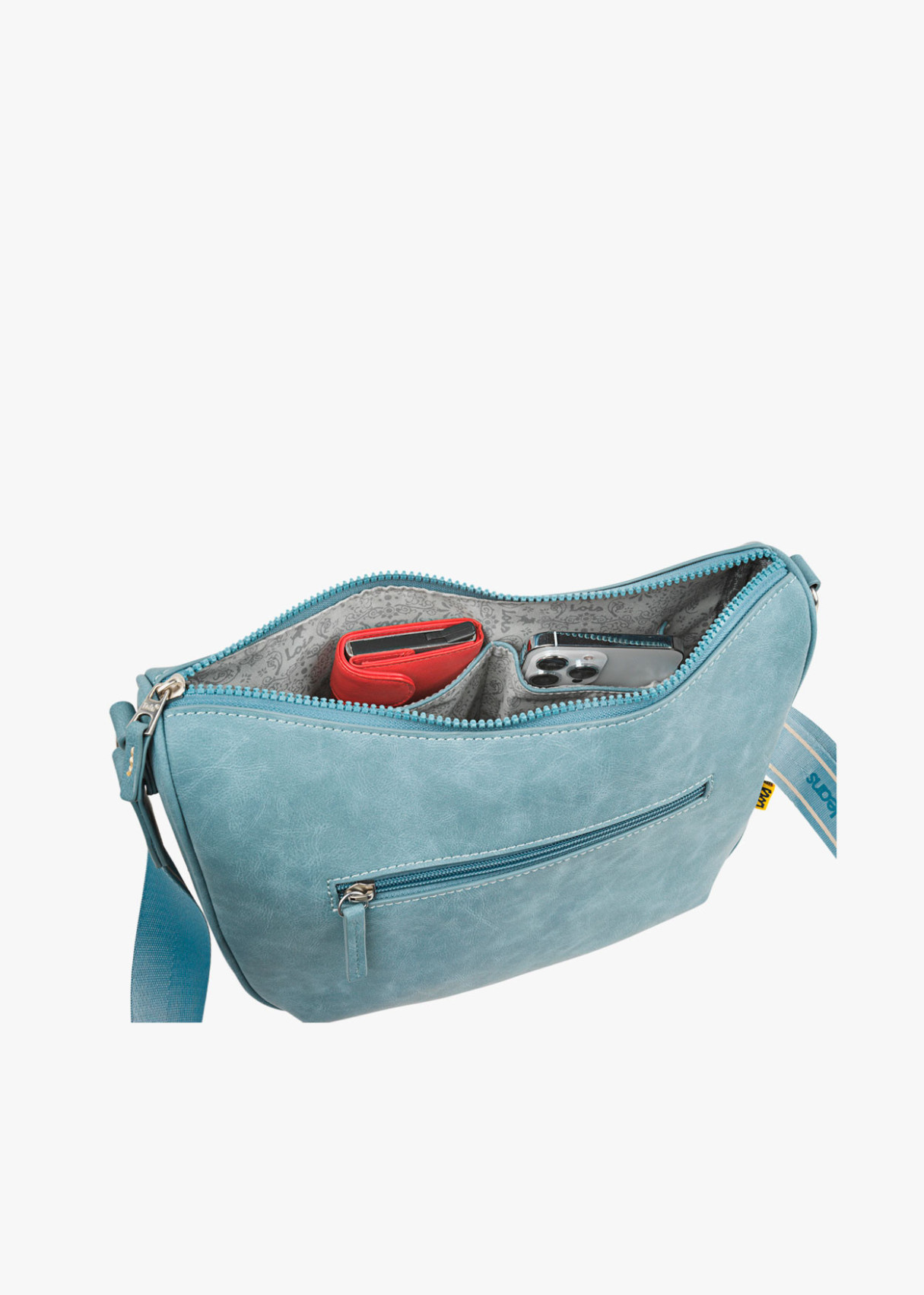 Bolso Bandolera ajustable cremallera frontal azul