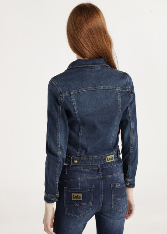 Cazadora Denim básica azul oscuro