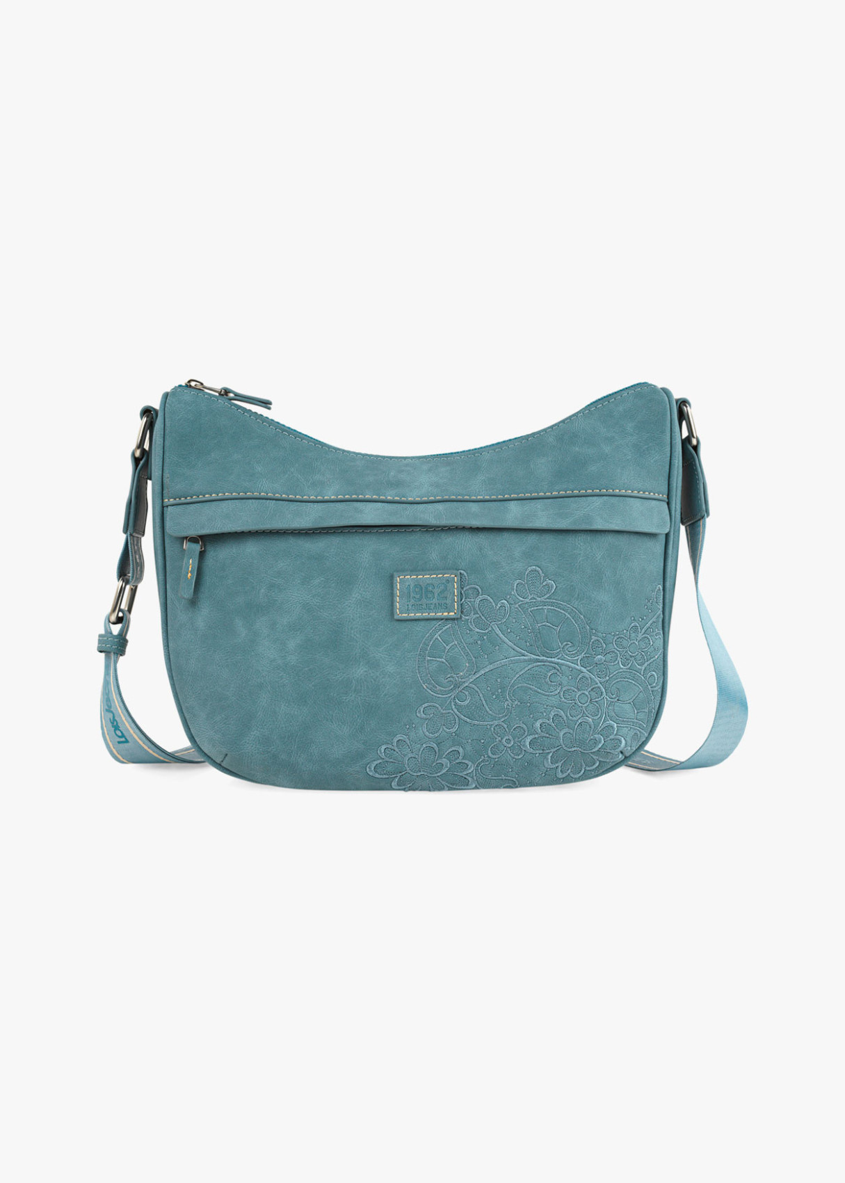 Bolso Bandolera ajustable cremallera frontal azul